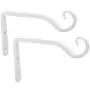 Mkono 2 Pack Wall Hook Hanging Plant Bracket Decorative Straight Plant Hanger for Bird Feeders, Planters, Lanterns, Wind Chimes Indoor Outdoor, White,6 inch
