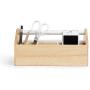 Umbra Toto Storage Boxes (Long), Perfect for Organizing Makeup, Brushes, Jewelry, Stationery, and More, Birch Wood Metal Finish, Natural/White
