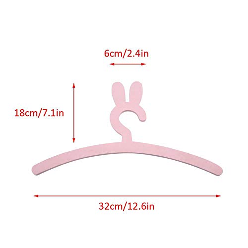 April-beautiful-life store Cute Rabbit Shape Wooden Kids Hanger Children Clothes Coat Rack Storage Hangers cabide Infantil perchero Infantil 2019,Pink