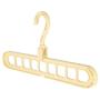 Regun 5Pcs Portable Multifunctional Folding Clothes Hangers 9 Holes Space Saving Clothing Holder(Beige)