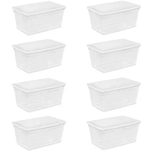 STERILITE 90-Quart Storage Boxes (8 Pack)