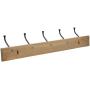 Amazon Basics Wall-Mounted Farmhouse Coat Rack, 5 Standard Hooks, Barnwood