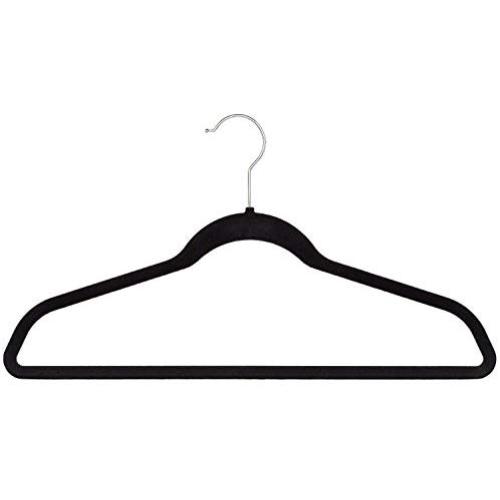 Clothes Black Hangers Velvet Storage Home Reinforced Lightweight Ultrathin Non-Slip Suit Clothes Hanger 200 Pack - Skroutz