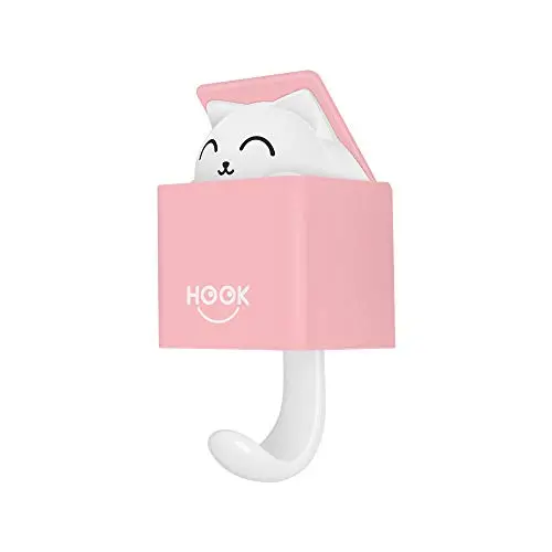AndYin Cat Hooks Wall Hanger for Key Hook Decorative Adhesive Kitty Hooks Key Holder Coat Rack Utility Hook for Wall Hanging with Bag Coat (Pink) AndYin Cat Hooks Wall Hanger for Key Hook Decorative Adhesive Kitty Hooks Key Holder Coat Rack Utility Hook for Wall Hanging with Bag Coat (Pink)