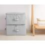 iwill CREATE PRO Dust Proof Closet Clothes Storage Boxes with Zip Lid, Breathable Fabric & Collapsible Design for Seasonal Garment Organization, Light Gray, 2 pcs