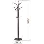 MEIDUO Creative Iron Coat Rack Free Standing, Tree Shaped Entryway Hats & Clothes Hanger with Multiple Hooks and Round Marble Base, Easy Assembly, Brown