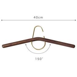 ZFF Household Solid Wood Brass Hangers Seamless Suit Clothes Support Round Head Clothes Rack