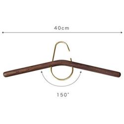 ZFF Household Solid Wood Brass Hangers Seamless Suit Clothes Support Round Head Clothes Rack