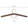 ZFF Household Solid Wood Brass Hangers Seamless Suit Clothes Support Round Head Clothes Rack