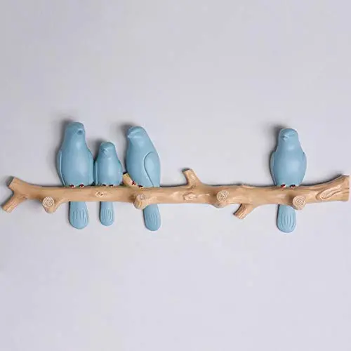 Cxjff Wall Coat Rack Clothes Hat Hanger Holder Hooks Durable Wood Birds Style, 3 Colors, 3 (Color : Blue, Size : 46x5x14.5CM) Cxjff Wall Coat Rack Clothes Hat Hanger Holder Hooks Durable Wood Birds Style, 3 Colors, 3 (Color : Blue, Size : 46x5x14.5CM)