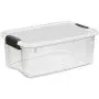 STERILITE 19849806 18 Quart/17 Liter Ultra Latch Box, Clear with a White Lid and Black Latches STERILITE 19849806 18 Quart/17 Liter Ultra Latch Box, Clear with a White Lid and Black Latches