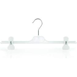 HANGERWORLD 10 White 15inch Plastic Coat Clothes Garment Pants Skirt Hangers Adjustable Clips