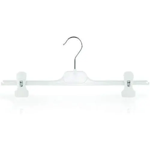 HANGERWORLD 10 White 15inch Plastic Coat Clothes Garment Pants Skirt Hangers Adjustable Clips