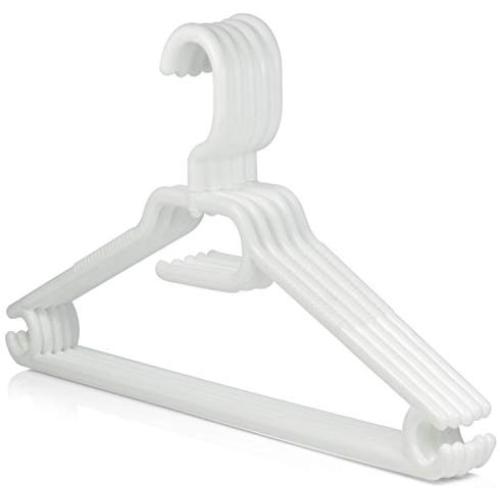 HANGERWORLD 10 Black 16inch Plastic All Purpose Coat Clothes Garment Bar Hanger Swivel Hook