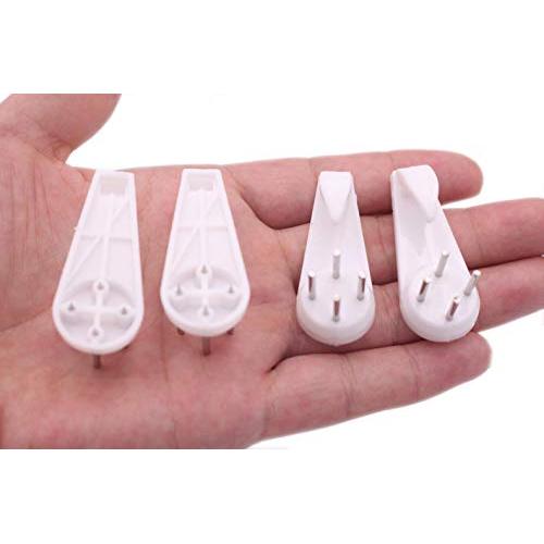 20PCS White Durable Assorted Concrete Hard Wall Photo Album Picture Hanging Kit Picture Frame Nail Hook Hanger Plastic Wall Hook Seamless Nail