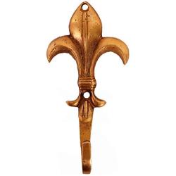 Brass Wall Hook Hanger for Keys, Clothes Flower Bloom; Vintage Design Wall Decor