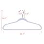 Quality Plastic Non Velvet Non-Flocked Thin Compact Hangers Swivel Hook Gray (50)