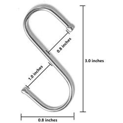 BYFU 42 Pack Stainless Steel S Hooks, Heavy Duty S Shaped Hooks for Utensils Clothes Bags Towels Plants (Medium)