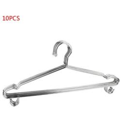 MEIYIN 10pcs Heavy Duty Chrome Stainless Steel Coat Jacket Clothes Hangers Outdoor Drying Rack with Hooks