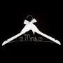 Ella Celebration Mrs Wedding Dress Hanger, Wood and Wire Hangers for Bride (White with Silver Wire)