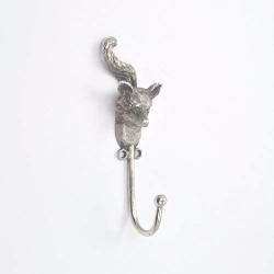 abodent.com Silver Fox Animal Head Metal Coat Hook Hooks Wall Mounted Door Hook Hanger for Hat Coat Clothes Kitchen Bathroom Bedroom Office (Screws Included)