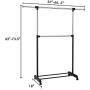 Tangkula Rolling Garment Rack, Clothes Racks Organizer, Adjustable Double Rod Garment Rack Clothes Hanger Stand Organizer