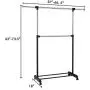 Tangkula Rolling Garment Rack, Clothes Racks Organizer, Adjustable Double Rod Garment Rack Clothes Hanger Stand Organizer