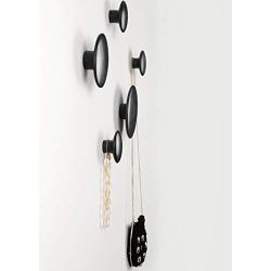 Wall Hooks Coat Hooks 5Pcs Dots Hook Door Hanger Hook For The Wall,Living Room,Bathroom,Home Decor.(Black)