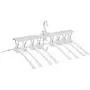kisreal Clothes Hanger, Multi-Layer Foldable Plastic Hangers, Non-Slipping, 360 Degree Swivel, Creative Cabinet Multifunctional Drying Coat Rack