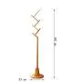 Standing Wood Coat Rack,Waterproof Wooden Clothes Racks Hat Hanger Holder Racks Strong Stable Assemble Saving Space Hooks Cloakroom Bedroom Living Room Hat Coat Jacket Scarf-log 187cm