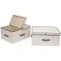 STORAGE MANIAC 65L Jumbo Closet Storage Organizer Boxes 2-Compartment Foldable Bins with Removable Dividers, Natural STORAGE MANIAC 65L Jumbo Closet Storage Organizer Boxes 2-Compartment Foldable Bins with Removable Dividers, Natural