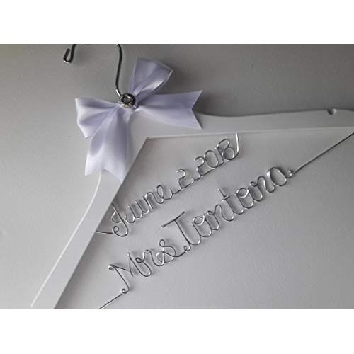 Wedding Hanger, Wedding Hanger, Bridal Hanger with Date, Personalized Custom Bridal Hanger, Brides Hanger, Rhinestone, Name Hanger, Wedding Hanger With Bow.