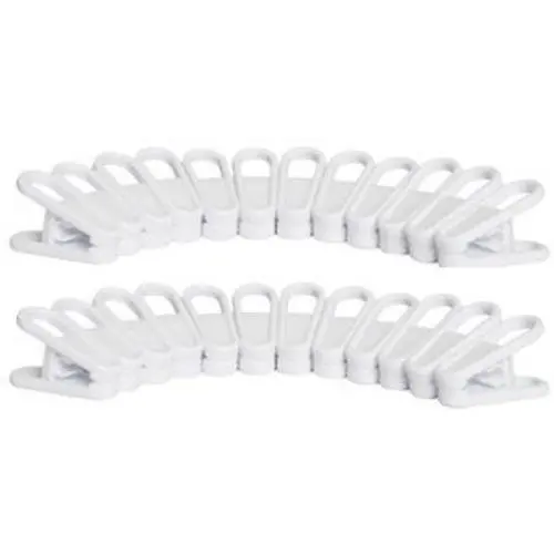24 Plastic Multi-Purpose Hanger Clips. Add it to Your Hanger to Easily Clip On Clothing. Made in The USA. (24 Hanger Clips)
