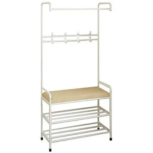 JIAYING Coat Rack Standing Multi-Functional Coat Rack,Industrial Coat Rack Shoe Bench, 3 in 1 Design, Easy Assembly, for Clothes Hat Scarf Hanger Bag Umbrella Shoes (Color : White) JIAYING Coat Rack Standing Multi-Functional Coat Rack,Industrial Coat Rack Shoe Bench, 3 in 1 Design, Easy Assembly, for Clothes Hat Scarf Hanger Bag Umbrella Shoes (Color : White)