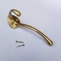Tiazza 4Pcs Antique Solid Brass Clothes Hooks Entryway Coat Hooks Scarf and Jacket Hangers Perfect Bath Towel Heavy Hooks (Gold)