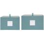 DesignOvation Sturdy Fabric Wrapped Decorative Memory Photo and Memento Organizer/Storage Boxes with Hinged Lids, Includes Dividers, Set of 2, Teal DesignOvation Sturdy Fabric Wrapped Decorative Memory Photo and Memento Organizer/Storage Boxes with Hinged Lids, Includes Dividers, Set of 2, Teal