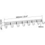 uxcell Wall Mounted Adjustable Silver 8 Hangers Towel Hat Coat Clothes Wall Hook Rack Rail