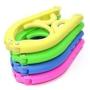 KLOUD City Pack of 4 (Blue, Yellow, Green, Hot Pink) Plastic Foldable Travel Clothes Hanger with Anti-Slip Grooves Plus Cleaning Cloth
