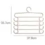 5pcs Random Color Household Multi-Layer Pants Rack Non-Slip Clothes Hanger Scarf Tie Storage Rack Wardrobe Organizer