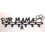 Dog Leash Wall Hanger Fur Mama Satin Black Texture color Handmade in USA