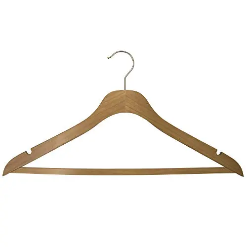 NAHANCO SL70017WB20 17" Slim Line Space Saving Wooden Suit Hanger with Pant Bar (Pack of 20) Natural NAHANCO SL70017WB20 17" Slim Line Space Saving Wooden Suit Hanger with Pant Bar (Pack of 20) Natural
