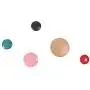 Emorden Furniture The Dots Coat Hooks Set of 5(3 Small/1 Medium/1 Large), Colorful Ash Wood Wall Hanger Rack, Scatter the Wall to Display Hats, Scarves,Clothes etc. (S:Blue/Red/Black M:Pink L:Natural)