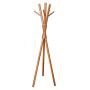 Cxjff Floor Standing Coat Rack Tidy Design Hanger Clothes Bags 6 Hooks Easy Install, Wood, 3 Colors (Color : Honey)