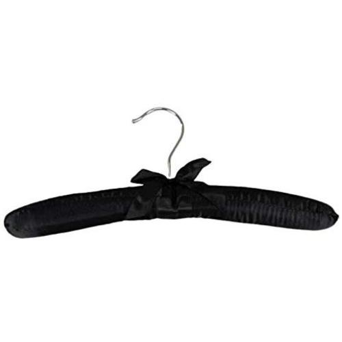 Pillowtex Childrens Satin Padded Closet Clothes Hangers - Set of 20 Black Hangers