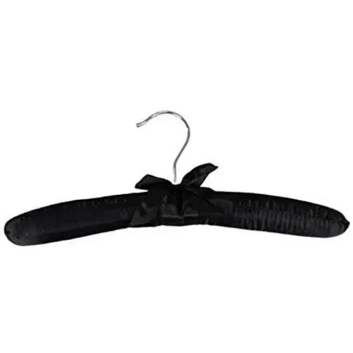 Pillowtex Childrens Satin Padded Closet Clothes Hangers - Set of 20 Black Hangers
