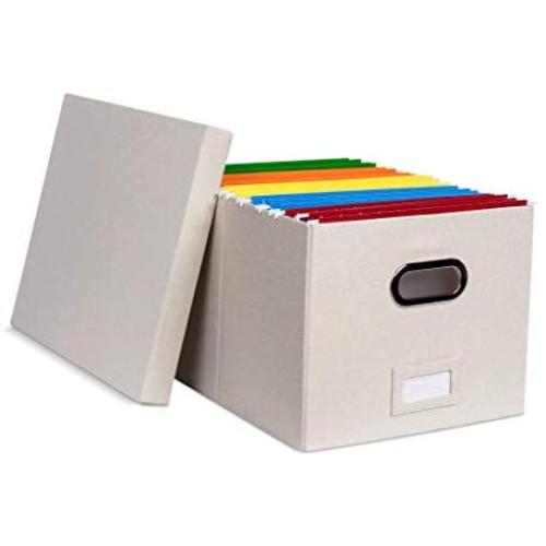 Internets Best Collapsible File Storage Organizer Boxes with Lid | Decorative Linen Hanging Filing & Storage Office Boxes | Letter/Legal | Strong Durable | Toys Blankets Binders | Cream | 1 Pack Internets Best Collapsible File Storage Organizer Boxes with Lid | Decorative Linen Hanging Filing & Storage Office Boxes | Letter/Legal | Strong Durable | Toys Blankets Binders | Cream | 1 Pack