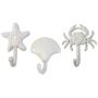 TOPBATHY 3pcs Nautical Hooks Crab sea Shell Shape Wall Hooks Coat Towel Hooks Robe Key Hat Clothes Hooks Wall Hangers Nautical Beach Coastal Wall Decorations Ornaments