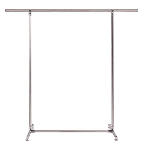 FDInspiration Silver 51.6" Steel Garment Rack Single Bar Clothes Hanger with Ebook