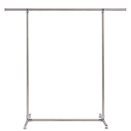 FDInspiration Silver 51.6" Steel Garment Rack Single Bar Clothes Hanger with Ebook FDInspiration Silver 51.6" Steel Garment Rack Single Bar Clothes Hanger with Ebook