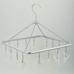 XMZFQ Hanging Drying Rack Aluminum Sock Hanger Rotating Hooks Clothes Drying Rack with 16 Clips for Socks Underwear Insoles Gloves